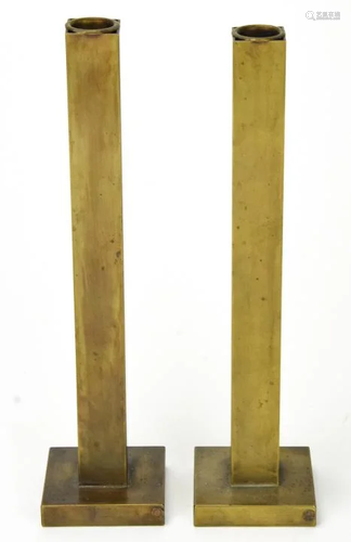 Pair Martha Sturdy Canada Brass Candlesticks