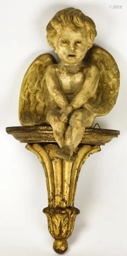 Italian Florentine & Figural Putti Wall Bracket