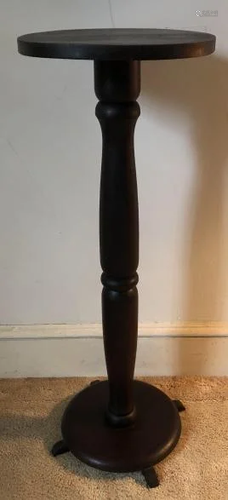 Antique Carved Column Form Pedestal Plant Stand