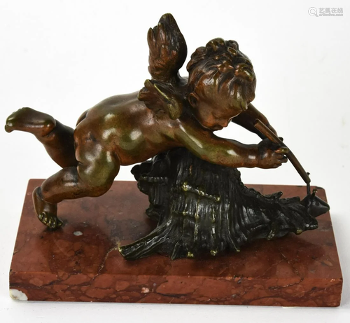 Neoclassical Bronze Putti & Shell Table Statue