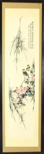Chinese Watercolor & Ink Painting of Birds