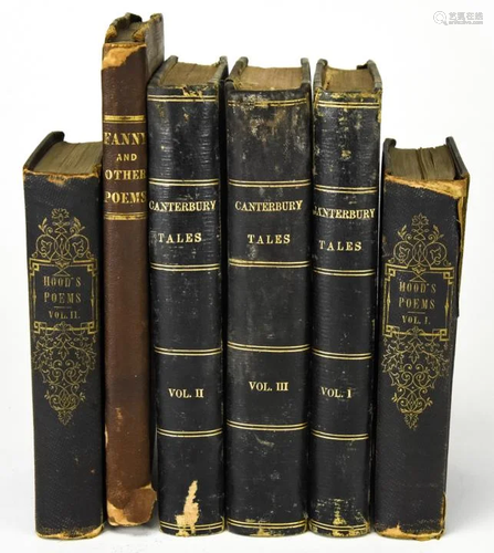 Antique Canterbury Tales of Chaucer, 3 Books, More