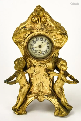 Art Nouveau Gilt Fairy Mantle Clock