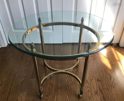 Gilt Brass & Brass Contemporary End Table