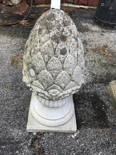 Cast Stone Stylized Acorn Garden Statue