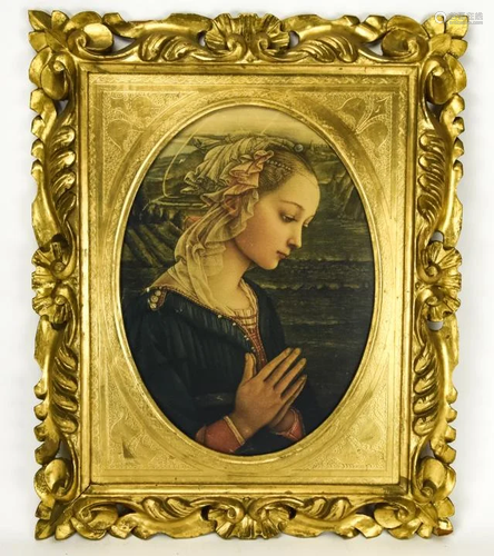 Antique Italian Gilt Frame W Raphael Madonna P…