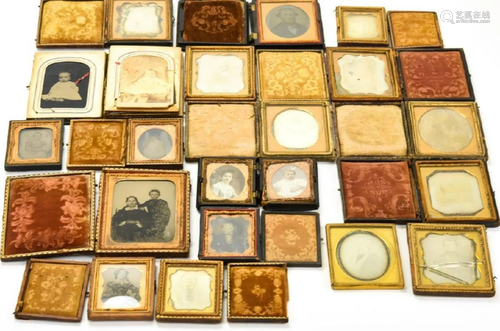 Large Collection of Antique 19th C Daguerreotypes