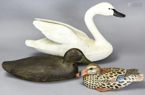 Bill Hickson Signed Hand Carved Swan Decoy.