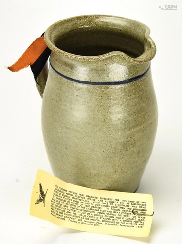 Vintage Salt Glaze Stoneware Pitcher for Princeton