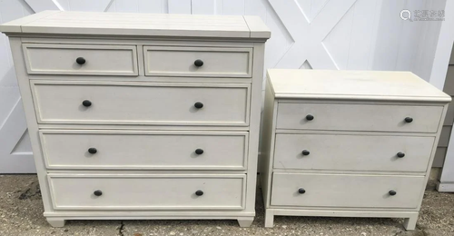 Ethan Allen White Washed Bed Room Dresser Set