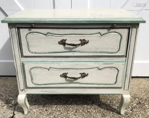 French Country Hand Painted Side Table Night Stand