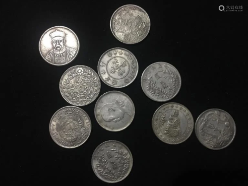 Group of 10 Chinese Coins