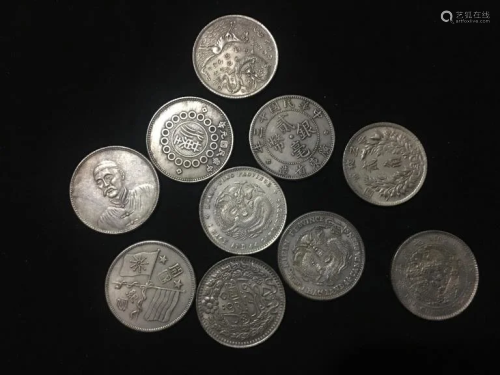 Group of 10 Chinese Coins