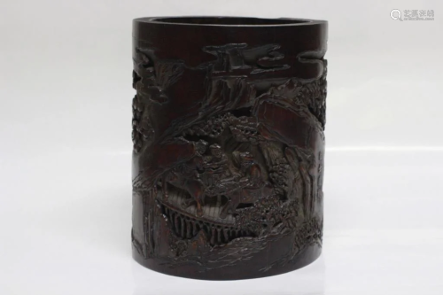 Chinese Bamboo Carved Brushpot ,