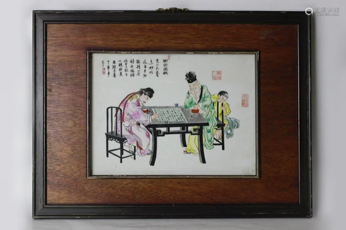 Chinese Famille Rose Porcelain Plaque