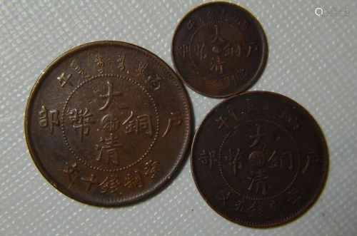 Three Pieces of Rare Chinese Coins.