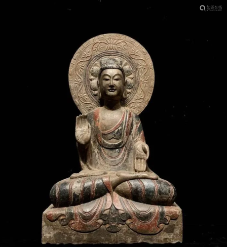 Large Chinese Stone Buddha