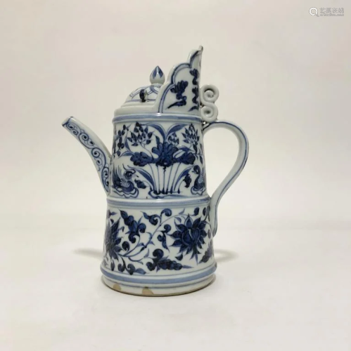 Chinese Blue and White Porcelain Wine Pot