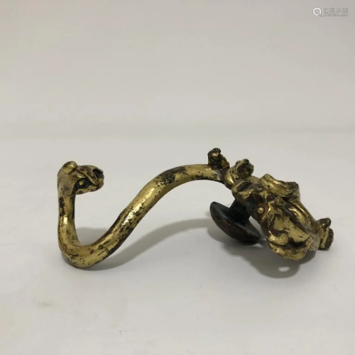 Chinese Gilt Bronze Belt Hook