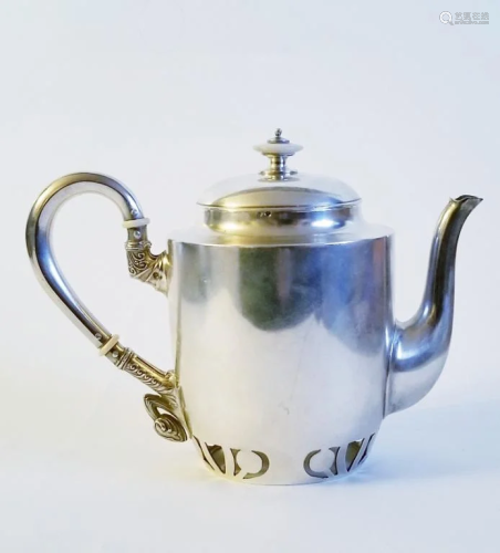 19C Russian Silver Tea Pot_x000D_