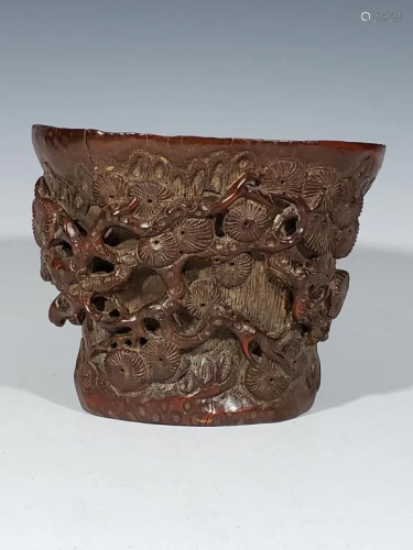 Qing Chinese Bamboo Carved Vessel