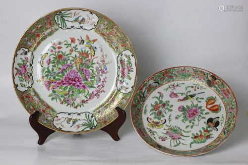 Two 19th.C Rose Medallion Expo Porcelain Plates