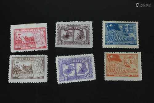 Group of 6 Chinese Stamps