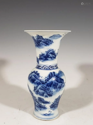 Qing Chinese Blue and White Porcelain Vase