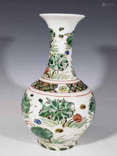 Chinese Famille Rose Porcelain Vase, Mark
