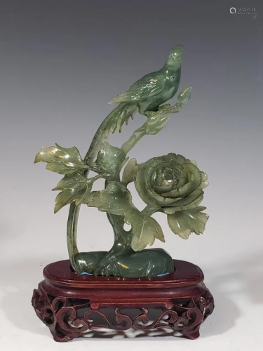 Qing Chinese Jadeite Birds and Flowers