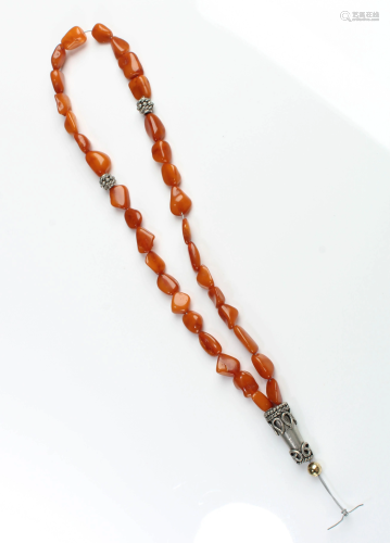 Chinese Amber Bead Necklace