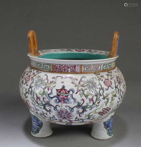 Chinese Porcelain Tripod Censer