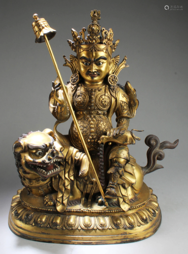 Chinese Gilt Bronze Bodhisattva Statue