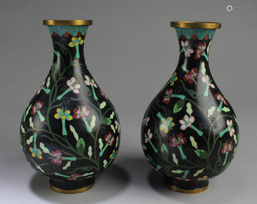 A Pair of Cloisonne Vases