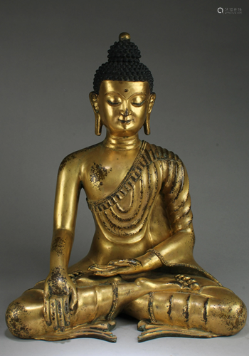 Chinese Gilt Bronze Buddha Statue