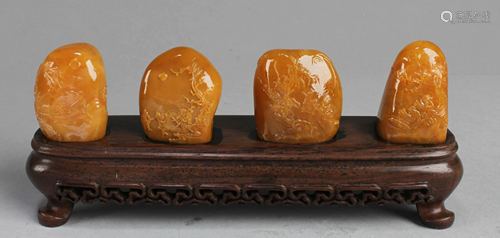 A Group of Four TianHuang Stones