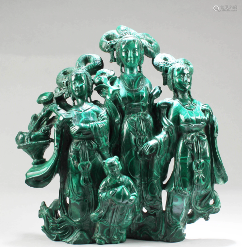 Chinese Carved Malachite Ornament