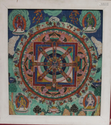 Antique Chinese Framed Thangka