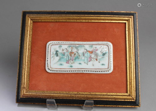 Antique Framed Porcelain Plaque