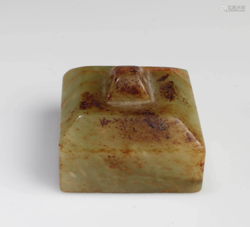 A Square Shaped Carved Jades Seal