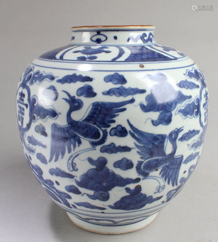 Chinese Blue & White Porcelain Jar