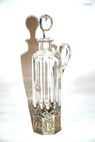 bottiglia in vetro e argento h 31cm