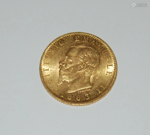 moneta 20 lire 1863