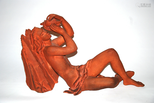 Le Bertetti scultura in terracotta raff.ragazza