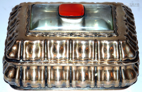 scatola in argento,vetro e pasta di vetro cm