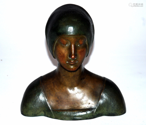scultura in bronzo raff.giovane donna primi