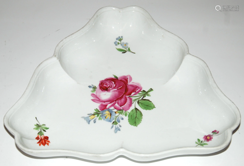 Meissen centrotavola triangolare con fiori