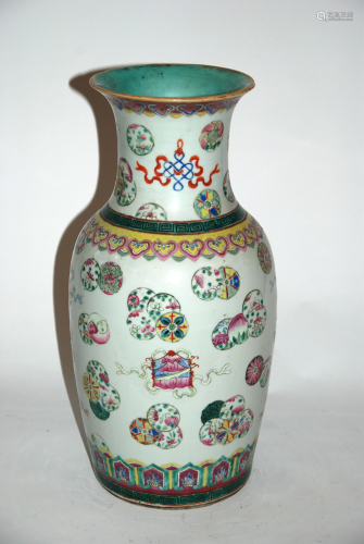 Cina vaso in porcellana dipinta cm.x h. 43,5
