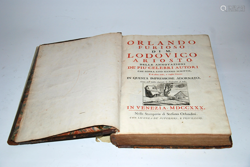 libro Orlando Furioso Venezia 1730 stamperia di