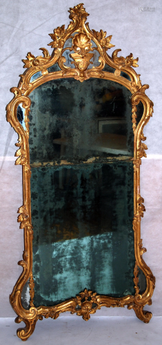 specchiera in legno scolpito e dorato sec. XVIII